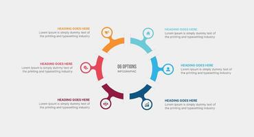 circular ciclo infografía modelo diseño con 6 6 pasos vector