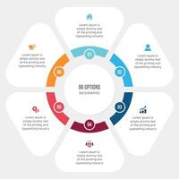 Circular Cycle Infographic Template Design With 6 Steps vector