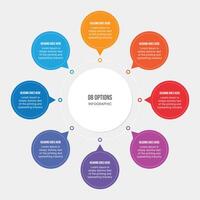 Circular Cycle Infographic Template Design With 8 Steps vector