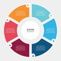 circular ciclo infografía modelo diseño con 6 6 pasos vector