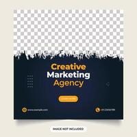 Corporate advertisement poster for marketing creative marketing agency social media post vetor.Professional digital marketing web banner vectr with a photo placeholder. vector