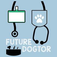 futuro perro veterinario estudiante gracioso veterinario perro graduado camiseta vector
