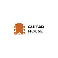 The Guitar House. Good For Music Shop Logo vector