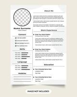 Professional minimal and modern resume or cv template. Clean and modern resume or cv template. Creative resume template design with employee portfolio job application layout and cover letter design. vector