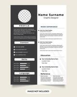 Creative employee resume cover letter and portfolio layout vectr with red and dark colors. Professional cv editable template for professionals and executive level. vector