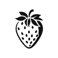 Stylized Strawberry Icon in Black and White Bold Graphic Design Element vector