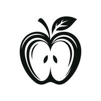 Simple Black Apple Silhouette Perfect for Food, Health, and Wellness Graphics vector