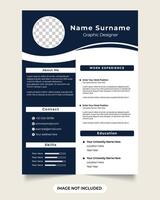 Corporate resume layout for a job application and official work office employee cv and resume template design with dark blue color resume template for a corporate office vector