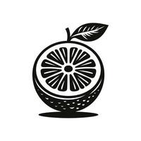 Healthy Half Detailed Black and White Grapefruit Slice with Seeds vector