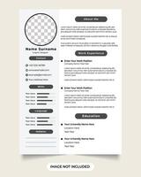 Professional cv editable template for professionals and executive level.Corporate resume and cv layout design with white and gray colors minimal office resume template for employees. vector