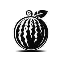 Black and White Watermelon Graphic Unique Fruit Clip Art for Creative Projects vector