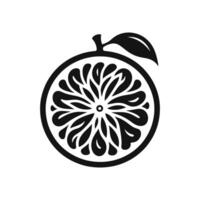 Healthy Half Detailed Black and White Grapefruit Slice with Seeds vector