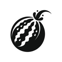 Black and White Watermelon Graphic Unique Fruit Clip Art for Creative Projects vector