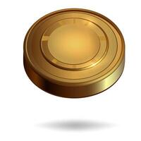 Gold coin in 3D style on a white background vector