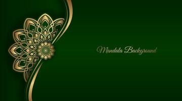 luxury green background, with gold mandala vector