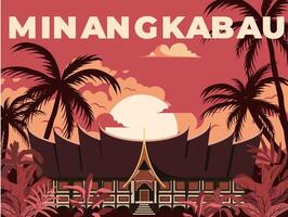 tradicional casa de minangkabau Indonesia vector