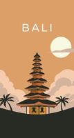 Bali temple background vector