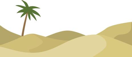 Sandy Desert with a Palm Tree vector