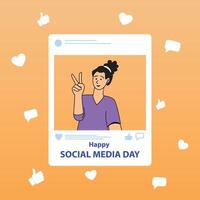 Social Media Day banner illustration vector