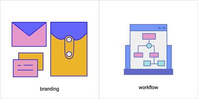 the difference between branding and workflow vector