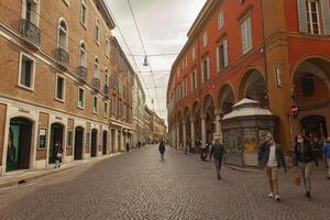 MODENA ITALY 1 OCTOBER 2020 View of Emilia Centro alley in Modena in Italy photo