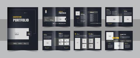 Architecture portfolio template or interior portfolio template design, architecture and interior brochure design portfolio layout vector