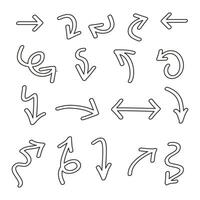 conjunto de colección de flecha dibujada a mano vector