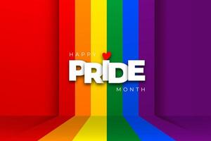 Celebrate lgbt pride month with colorful rainbow pride background for banner, greeting card, poster, web banner, social media vector