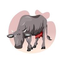 A brown cow illustration vector