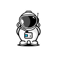 astronauta diseño en blanco antecedentes vector