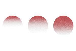 Grainy stipple sun eclipse with gradient noise and send dotted texture. spray effect and abstract dust. Vintage solar round or dissolved desert moon and sphere of planer with color gradation. vector