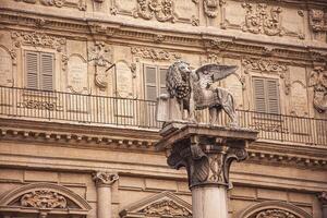 Saint Mark lion in Piazza delle Erbe in Verona 3 photo