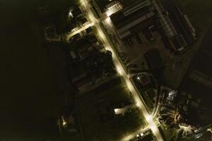 Aerial Night View of a Town photo