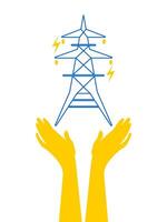 Electricity icon. Electricity transmission, high voltage for info graphics. Saving and maintaining electricity and heat in the house during a shutdown. vector