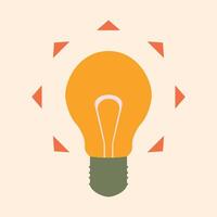 One electric yellow light bulb on a pink background. Shutdown and saving electricity in Ukraine. Creative business idea concept. vector