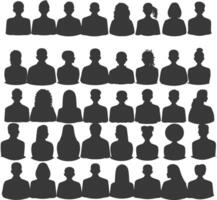 silhouette audience full body black color only vector