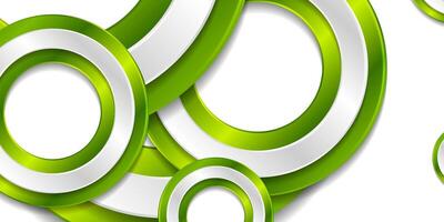 Green grey glossy rings abstract geometric background vector