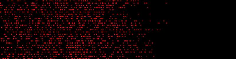 Sparkling red dots on black background, abstract tech banner design vector