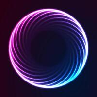 Blue purple glowing neon circle abstract concept background vector