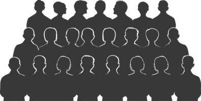 silhouette audience full body black color only vector