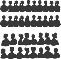 silhouette audience full body black color only vector