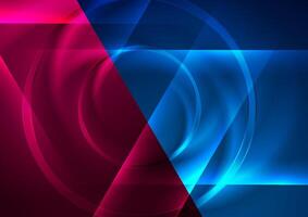 Hi-tech abstract futuristic background with glowing lines and circles vector