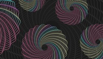 Holographic wavy circles abstract background vector