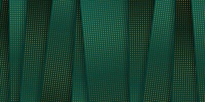 Green geometric stripes and golden dots abstract background vector