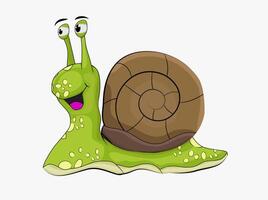 funny cartoon snail isolated on white background vector