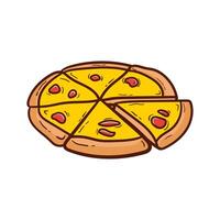 ilustración de delicioso Pizza con rebanadas muy adecuado para comida contenido, y complementa diseño. vector