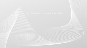 Futuristic gray white abstract background with shining wave lines pattern for banner, wallpaper, cover. illustration vector