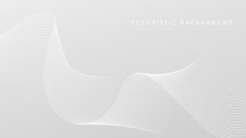 futurista gris blanco resumen antecedentes con brillante ola líneas modelo para bandera, fondo de pantalla, cubrir. ilustración vector