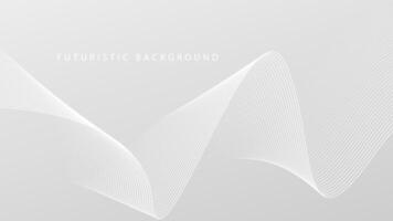 Futuristic gray white abstract background with shining wave lines pattern for banner, wallpaper, cover. illustration vector