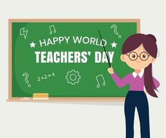 Flat illustration for world teachers day illustration vector